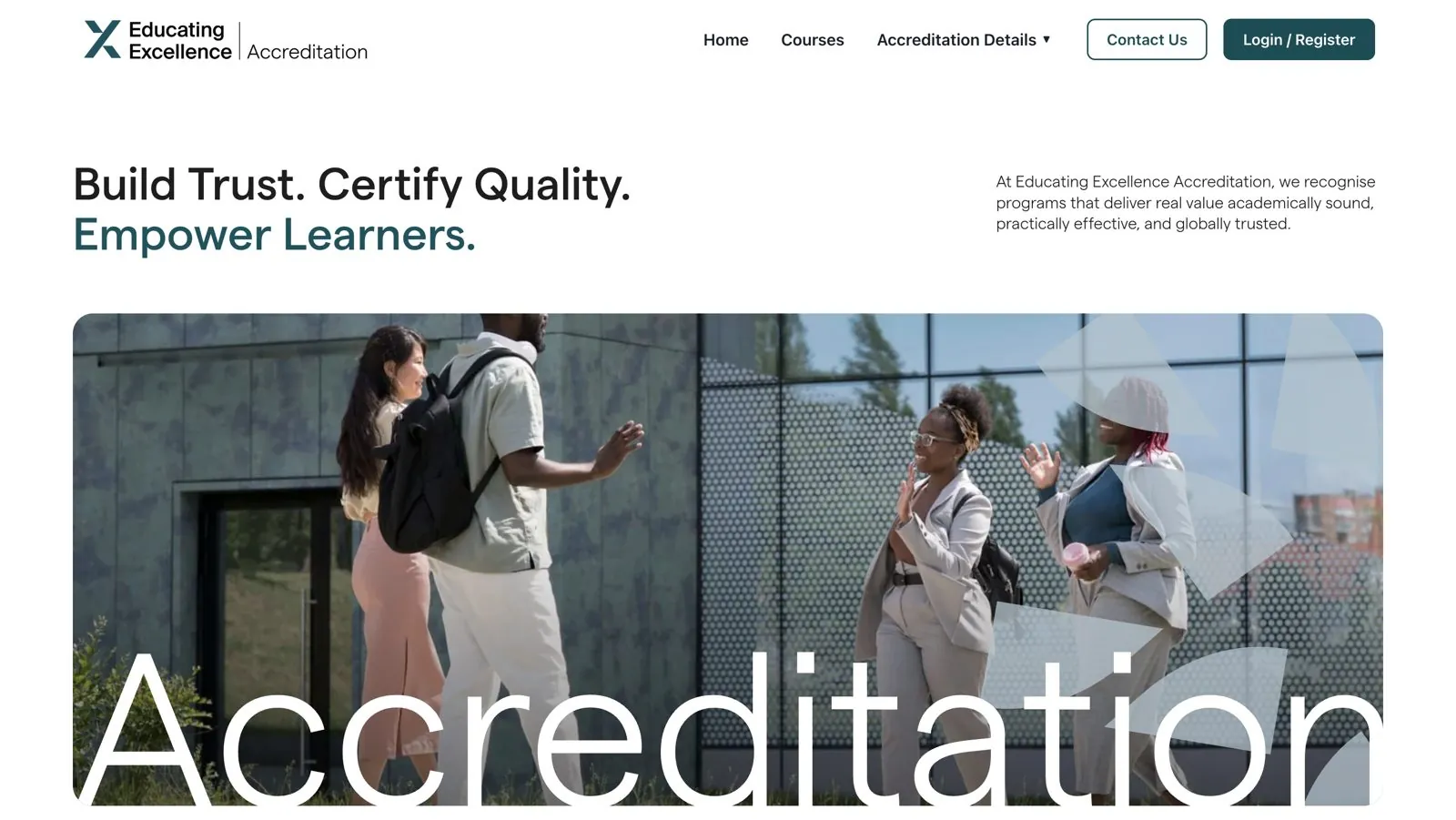 EE Accreditation website homepage